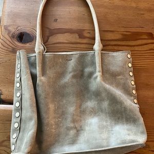 Oliver Zip Suede Brushed Studded Leather Tote Bag